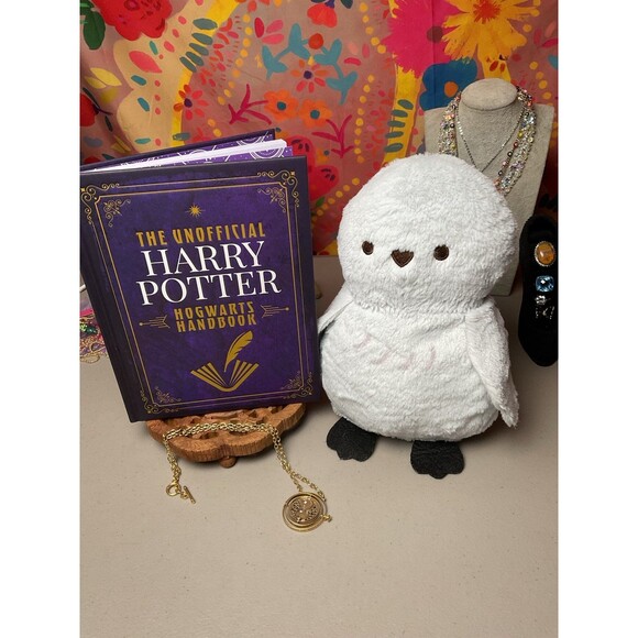 Harry Potter 3 Piece Bundle Plush, Hogwarts Handbook & Hour Glass Necklace - Picture 1 of 8